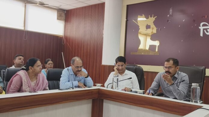 DC DC Vishram Kumar Meena chairs a review meeting with Education Department officials on school infrastructure and student welfare in Kurukshetra.
