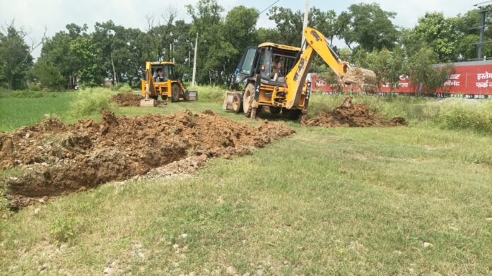Demolition drive against an illegal colony spread across approximately five acres in Shahpur, Yamunanagar.
