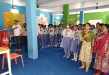 Haryana Narcotics Bureau Holds Anti-Drug Awareness Programme at Om Vidya Mandir School in Yamunanagar Haryana State Narcotics Control Bureau Yamunanagar Unit officials conducting an anti-drug awareness session for students at Om Vidya Mandir Senior Secondary School, Shadipur.