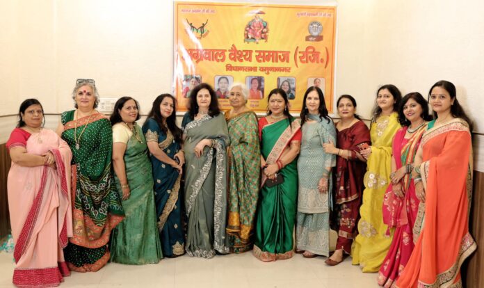 Women participate in Teej Mahotsav organised by Agarwal Vaish Mahila Sangathan in Yamunanagar-Jagadhri