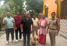 HSNCB Yamunanagar Unit Conducts Search Operation with Narco Dog ‘Dollar’ in Radaur Drug-Sensitive Areas HSNCB Yamunanagar team with narco detection dog Dollar during an anti-drug search operation in Radaur.
