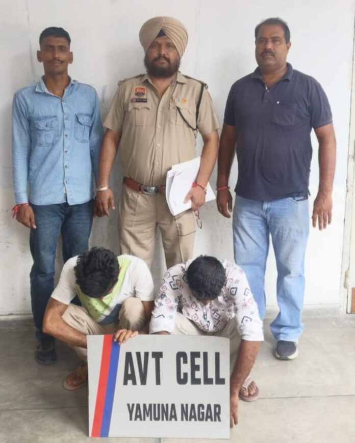 Yamunanagar Police recover stolen tractor and motorcycle after arresting two accused.