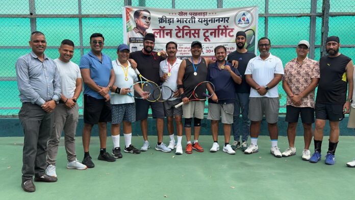 30-plus lawn tennis tournament organised by Krida Bharati Yamunanagar