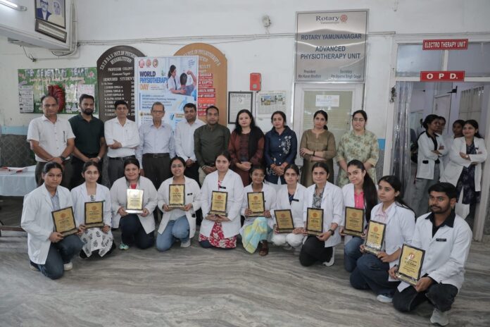 Students and faculty participating in World Physiotherapy Day 2026 celebrations at TDTR DAV Institute Yamunanagar