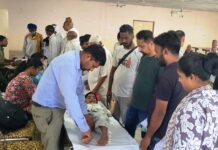 Final Free Assessment Camp Held for Assistive Devices for Persons with Disabilities and Senior Citizens Beneficiaries undergoing assessment for assistive devices at a District Red Cross Society camp in Yamunanagar