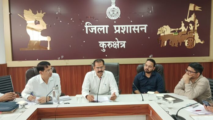 Deputy Commissioner Vishram Kumar Meena reviewing Service Sankalp Campaign preparations in Kurukshetra