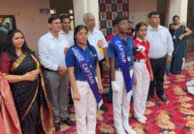 Investiture Ceremony Held at Saraswati Shikshan Sansthan, Saraswati Nagar Students participating in investiture ceremony at Saraswati Shikshan Sansthan Saraswati Nagar