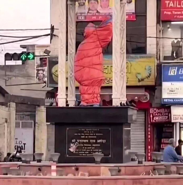 Bhagat Singh statue uncovered at Shaheed Bhagat Singh Chowk in Yamunanagar