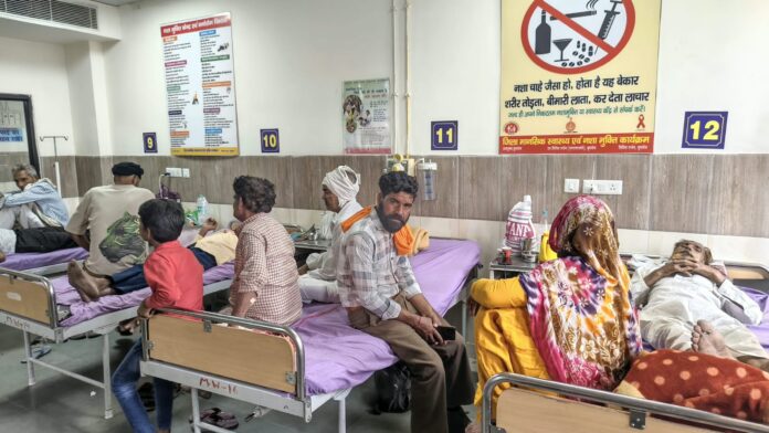 CJM Nitika Bhardwaj inspecting patient facilities and services at LNJP Hospital in Kurukshetra