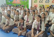 Golden High School Students Showcase Confidence at Speech Competition Golden High School students participating in a speech competition in Yamunanagar