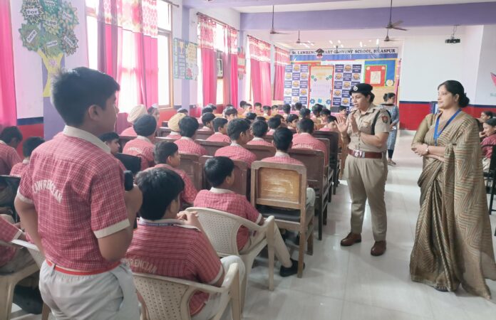 Students attending a personal safety and social awareness programme at St Lawrence International School Yamunanagar.