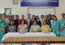 Hindi Diwas Celebrated with Speech and Poetry Competitions at Sant Nischal Singh College for Women, Yamunanagar Faculty members and B.Ed students during Hindi Diwas celebrations at Sant Nischal Singh College of Education for Women, Santpura, Yamunanagar, on September 14, 2026
