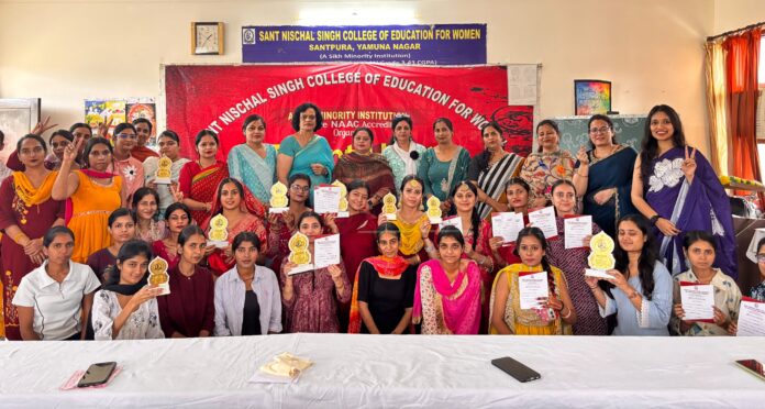 Students performing during Rang-E-Hunar talent search programme at Sant Nischal Singh College Yamunanagar