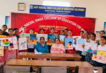 Painting Talent Hunt at Sant Nischal Singh College Encourages Creativity Among Students Students of Sant Nischal Singh College of Education for Women Santpura Yamunanagar display paintings during a talent hunt