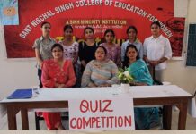 Quiz Competition Tests Students’ Knowledge and Reasoning Skills at Sant Nischal Singh College Students and faculty members during a quiz competition at Sant Nischal Singh College of Education for Women in Yamunanagar