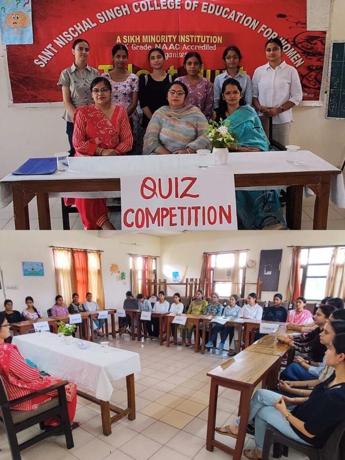 Students and faculty members during a quiz competition at Sant Nischal Singh College of Education for Women in Yamunanagar