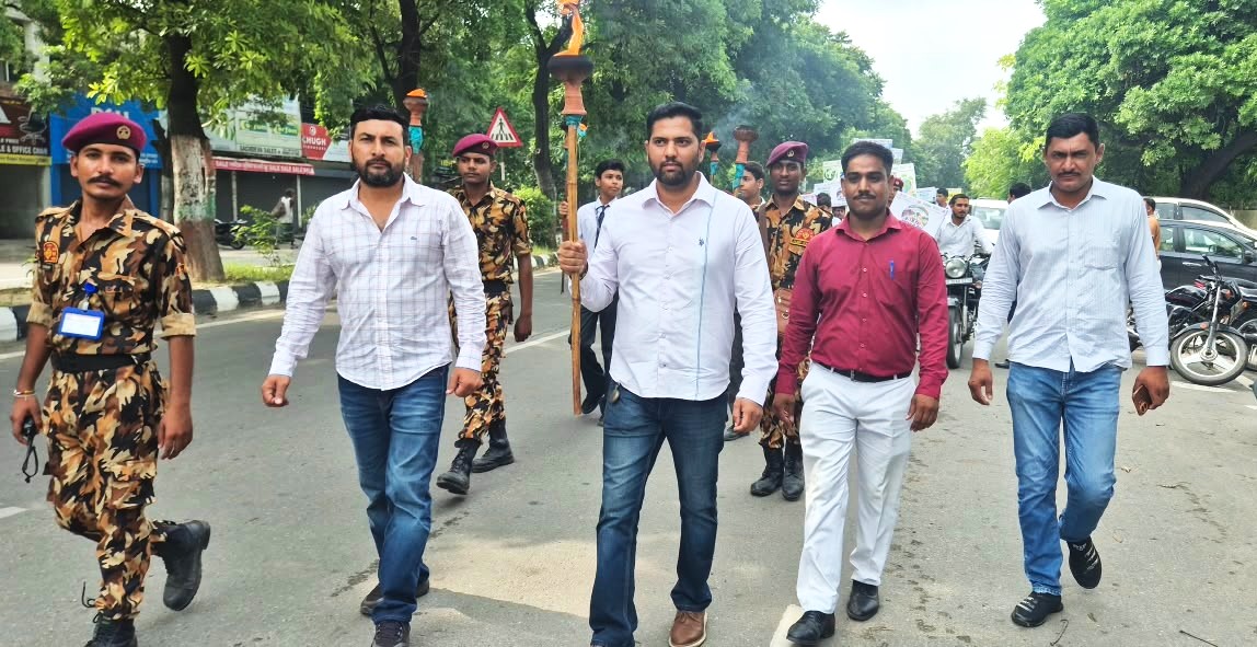 Swachhata Hi Seva 2026 Mashal March Route in Yamunanagar Swachhata Hi Seva 2026 mashal march through Yamunanagar with civic staff and cadets