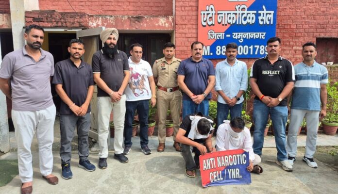 Yamunanagar Police Anti-Narcotics Cell displays 6000 Alprazolam tablets seized near Chuna Bhatti Jagadhri