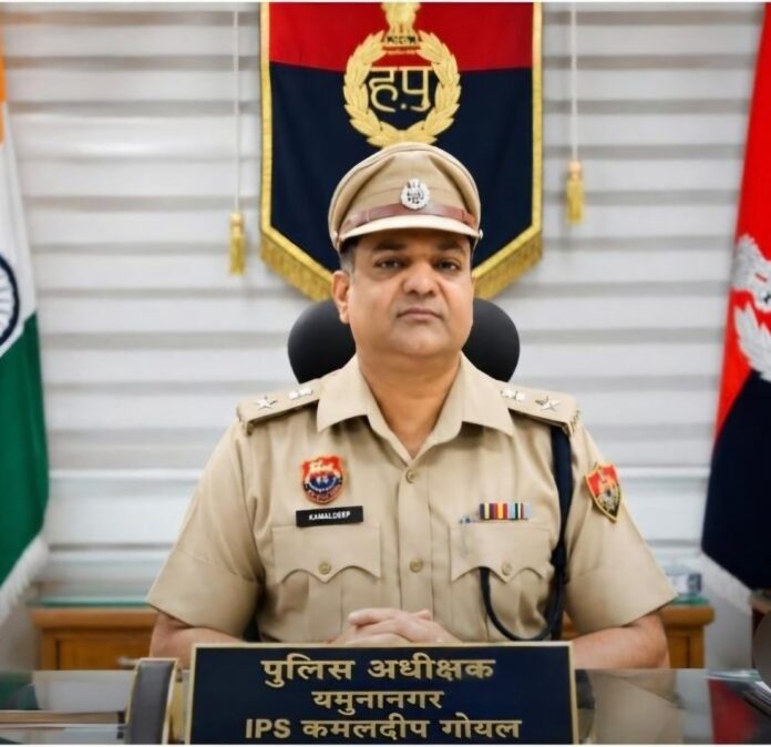 Yamunanagar Superintendent of Police Kamaldeep Goel discussing the Abhedya app and double OTP system for protection against digital arrest and cyber fraud