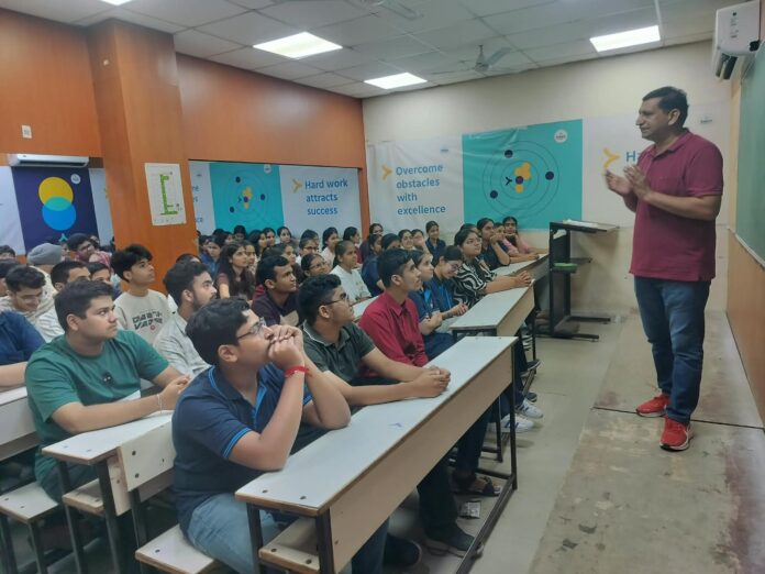 Students attending an anti-drug awareness programme at Aakash Institute Yamunanagar