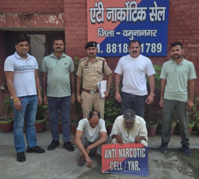 Yamunanagar Anti-Narcotics Cell team during action in a 50-gram heroin case