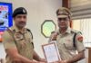 SP Kamaldeep Goyal Honours ASI Manoj Kumar for Bravery During Yamunanagar Office Fire ASI Manoj Kumar honoured for bravery during Yamunanagar fire rescue