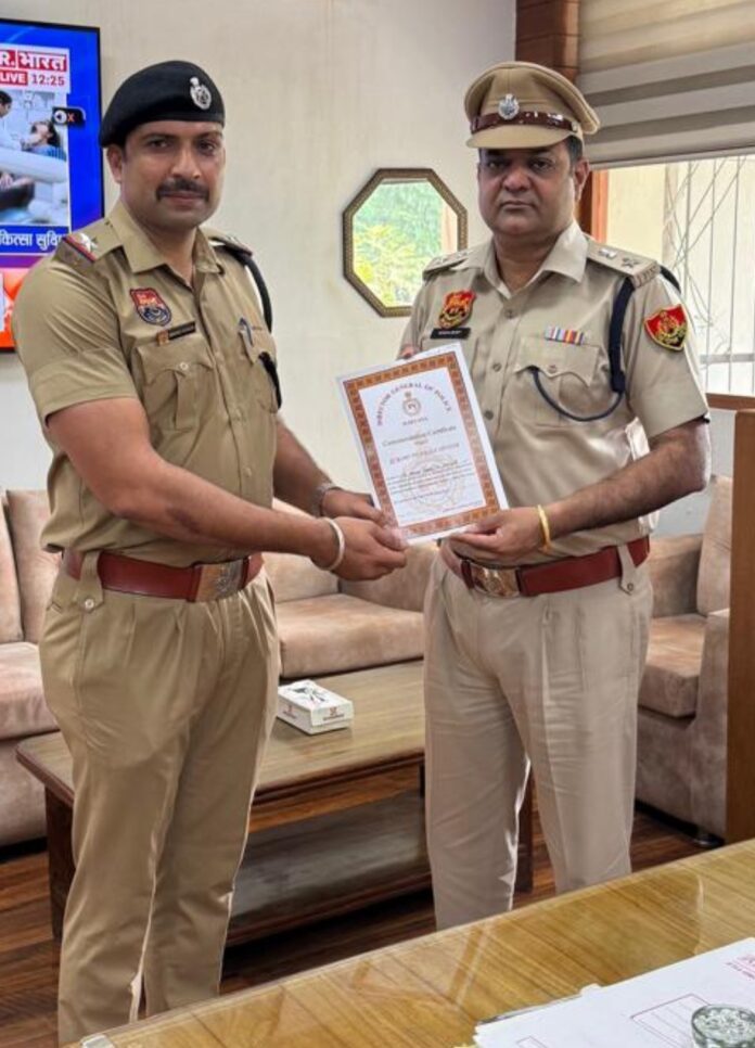 ASI Manoj Kumar Bravery Award Yamunanagar ASI Manoj Kumar honoured for bravery during Yamunanagar fire rescue