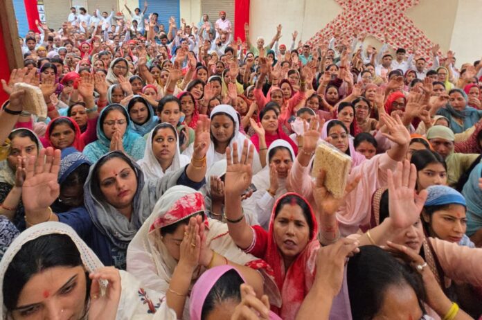 Navratri celebrations and Dhwaja Parikrama at Pujya Jwala Mata Ji Temple in Yamunanagar