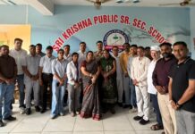 Stay Away from Drugs, Focus on Sports and Build a Successful Life: DSP Sunil Kumar DSP Sunil Kumar and guests at Shivaji Press Club anti-drug awareness programme at Shri Krishna Public School Khajuri
